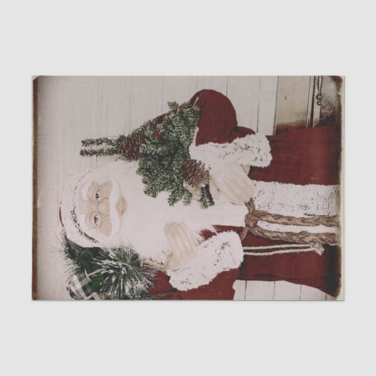 Oude portret van kerstman kerstvakantie tissuepapier (Voorkant)