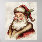 Oude portret van kerstman poster (Voorkant)