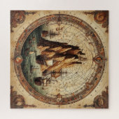 Oude Portugal Schepen Kaart 1 Legpuzzel (Horizontaal)