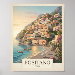 Oude Positano Italië Reisposter Poster