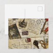 Oude post herinneringen uit het verleden briefkaart (Voorkant / Achterkant)