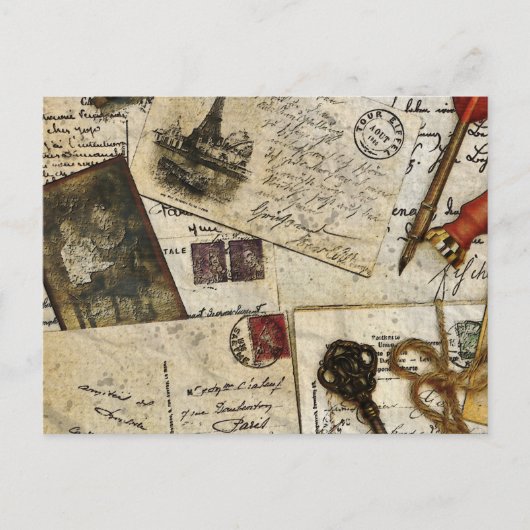 Oude post herinneringen uit het verleden briefkaart (Voorkant)