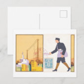 Oude Postbode, 1922, Japan Briefkaart (Voorkant / Achterkant)