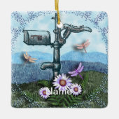 Oude postbus keramisch ornament (Voorkant)