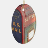 Oude postbus keramisch ornament (Links)