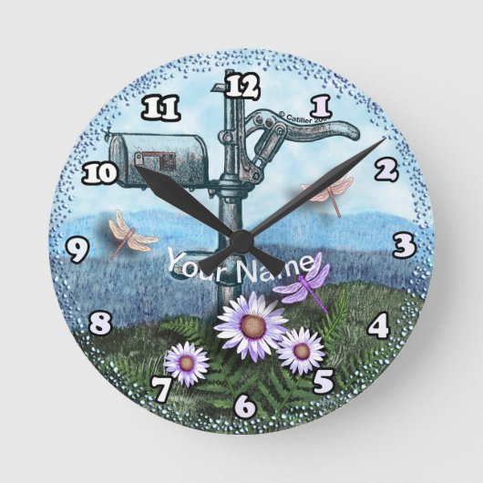 Oude postbus-klok ronde klok (Voorkant)