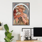 Oude Poster Alphonse Mucha Advertentie (Thuiskantoor)