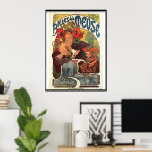 Oude Poster Alphonse Mucha Bieradvertentie (Thuiskantoor)