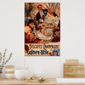 Oude Poster Alphonse Mucha Biscuits Advertentie (Keuken)