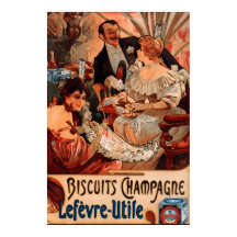 Oude Poster Alphonse Mucha Biscuits Advertentie