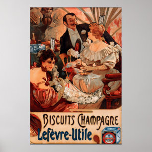 Oude Poster Alphonse Mucha Biscuits Advertentie