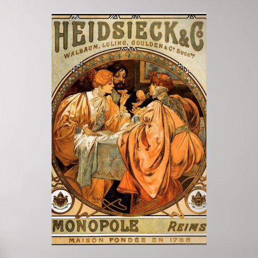 Oude Poster Alphonse Mucha Biscuits Advertentie 2 (Voorkant)