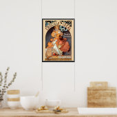 Oude Poster alphonse mucha Reclame voor Chocolade (Keuken)