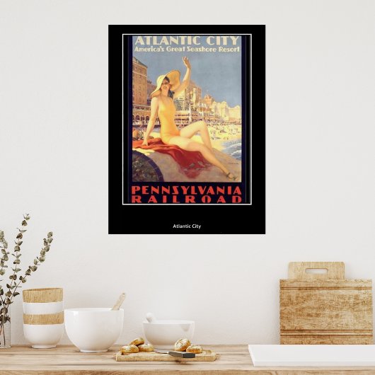 Oude poster Atlantic City (Keuken)