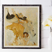 Oude Poster Collie Hond en Mode Diva