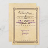 Oude Poster Crème & Bruine Huwelijks Richtingaandu Informatiekaartje (Voorkant / Achterkant)