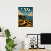 Oude poster De Romeinse ruïnes van Tipasa (Thuiskantoor)