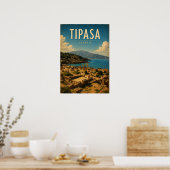 Oude poster De Romeinse ruïnes van Tipasa (Keuken)
