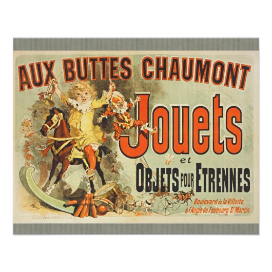Oude Poster Franse Speelgoed Joets Vrienden (Voorkant)