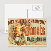 Oude Poster Franse Speelgoed Joets Vrienden Briefkaart (Voorkant / Achterkant)