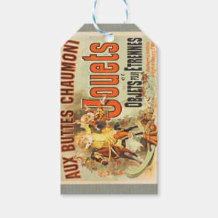 Oude Poster Franse Speelgoed Joets Vrienden Cadeaulabel