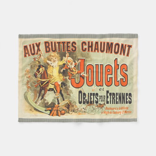 Oude Poster Franse Speelgoed Joets Vrienden Fleece Deken (Voorkant (Horizontaal))