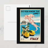 Oude poster, Italië, Briefkaart (Voorkant / Achterkant)