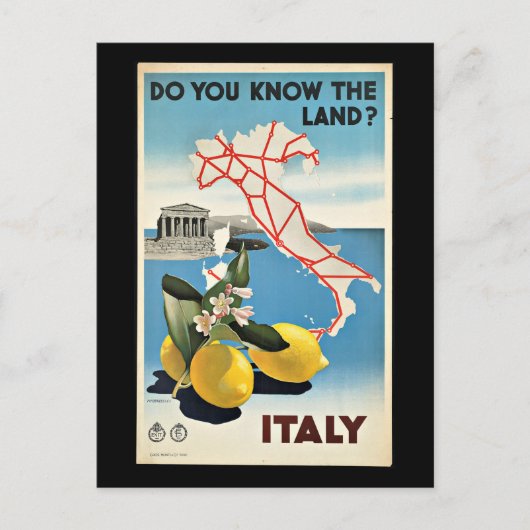 Oude poster, Italië, Briefkaart (Voorkant)