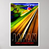 Oude Poster Japan Spoorwegen Reis Trein