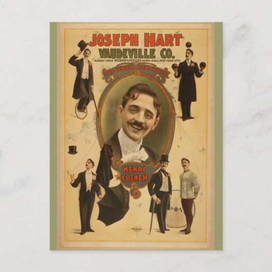 Oude Poster - Joseph Hart Vaudeville Co - 1899 Briefkaart (Voorkant)
