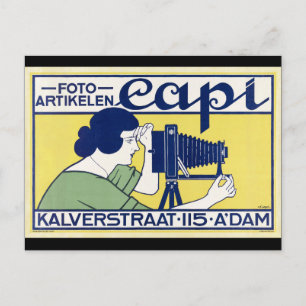 Oude Poster Kunst van Oude Camera Door Johann Geor Briefkaart