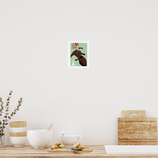 Oude Poster - Paris LadyPose (Keuken)