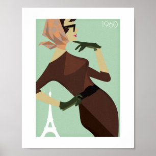 Oude Poster - Paris LadyPose