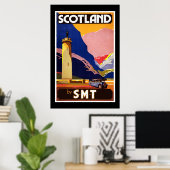 Oude Poster Schotland van S.M.T Travel (Thuiskantoor)