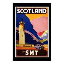 Oude Poster Schotland van S.M.T Travel