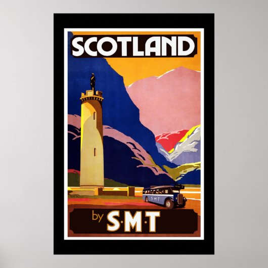 Oude Poster Schotland van S.M.T Travel (Voorkant)
