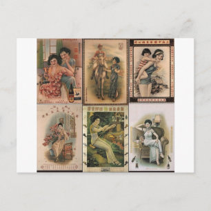 Oude Poster Shanghai Briefkaart