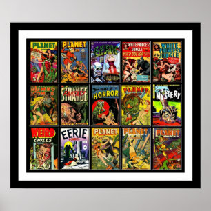 Oude Poster Stripboek Covers Collage 15A