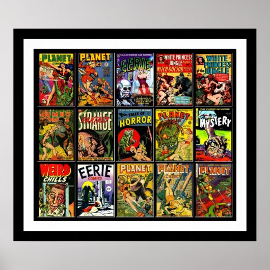 Oude Poster Stripboek Covers Collage 15A (Voorkant)