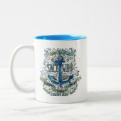 Oude Poster van de Anchor van de Zeilor Tweekleurige Koffiemok (Links)