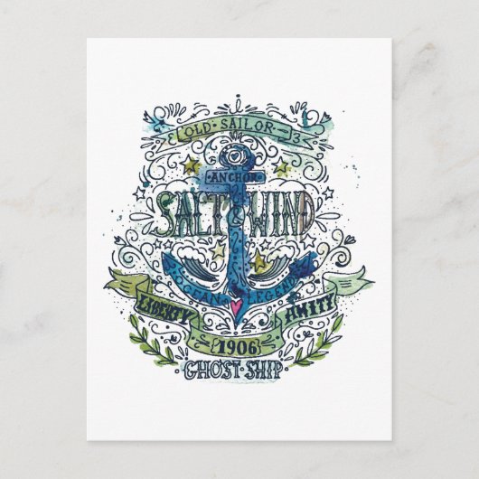 Oude Poster van de Anchor van Sailor Briefkaart (Voorkant)