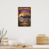 Oude poster van de Californische kustpier (Keuken)