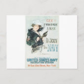 Oude Poster van de marine rond 1918 Briefkaart (Voorkant)