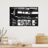 Oude Poster van het café in Parisian (Keuken)