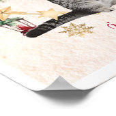 Oude Poster van Kerstkat met Kerstkrans (Hoek)