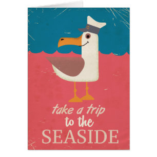 Oude poster van reis naar de kust
