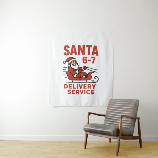 Oude poster van Santa 6–7 bezorgdienst Wandkleed (In situ)