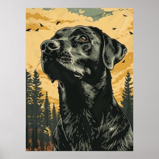 Oude Posters van Zwarte Labrador Retriever (Voorkant)