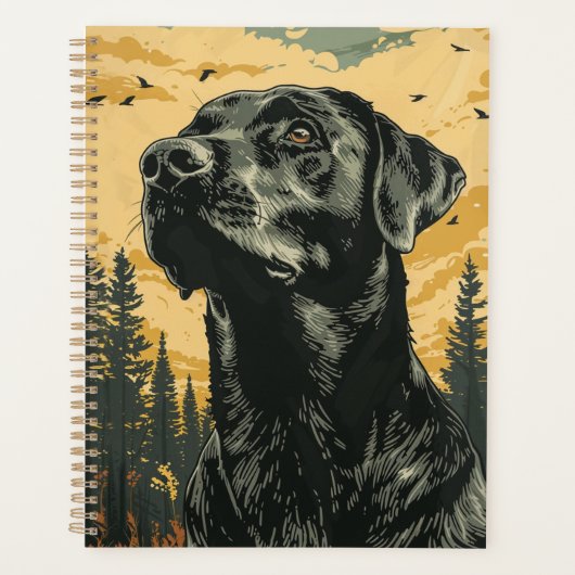 Oude Posters van Zwarte Labrador Retriever Planner (Voorkant)