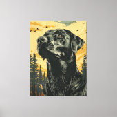 Oude Posters van Zwarte Labrador Retrievers Canvas Afdruk (Voorkant)